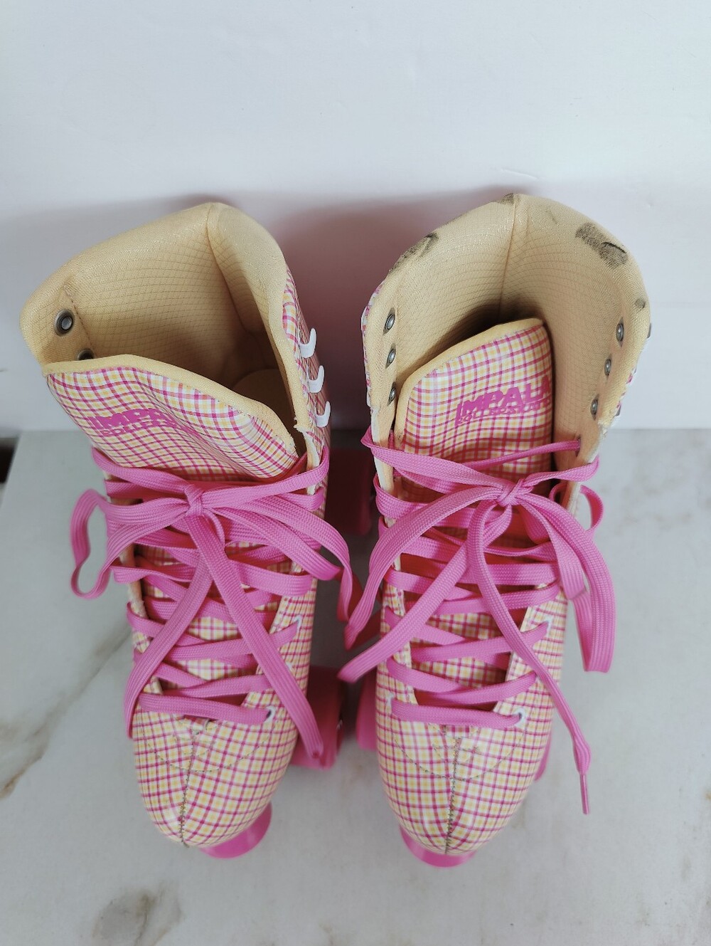 Impala Women's Quad Roller Skates Pink Tartan, Sz 8 - Picture 8 of 14
